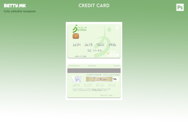 Шаблон за дебитна картичка за виза на Оман Банка Дофар во модерен стил